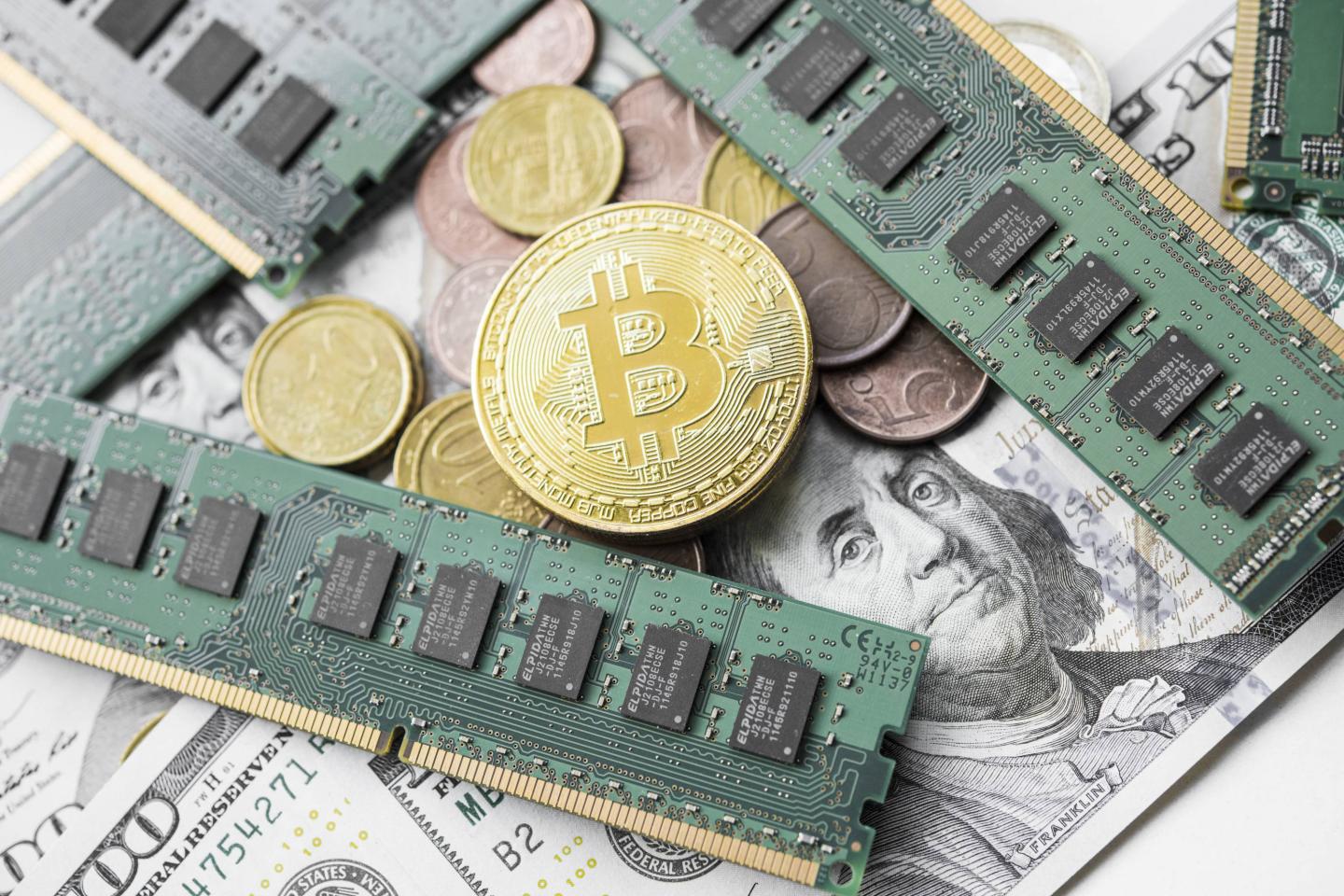 A visual representation of the digital Cryptocurrency, Bitcoin
