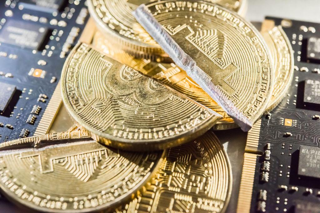 A visual representation of the digital Cryptocurrency, Bitcoin
