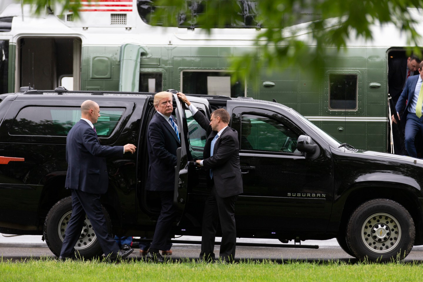 President Trump Arrives at Walter Reed Medical Center