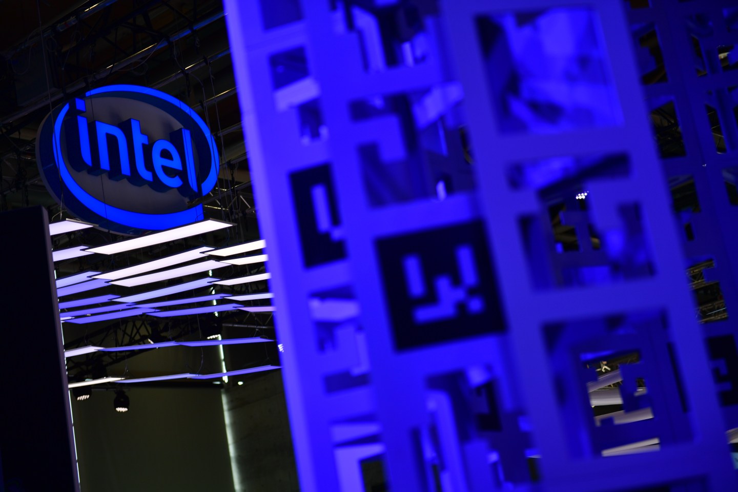 Intel booth at CeBIT Technology Trade Fair 2018
