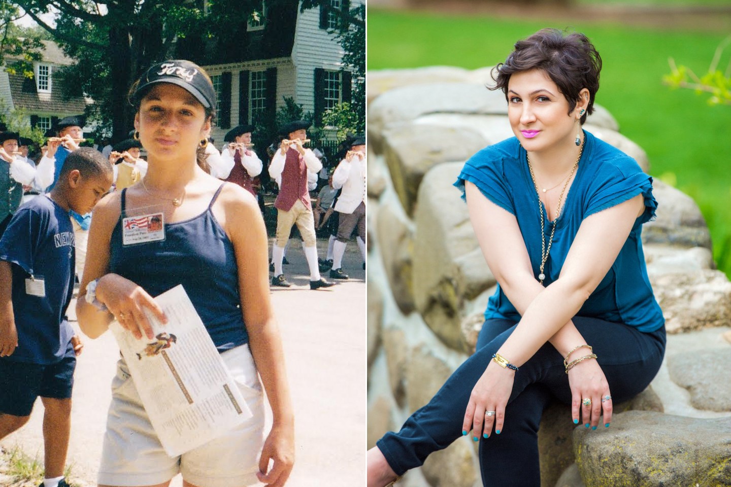 Helaina Hovitz, left, at 12 years old, two weeks before Sept. 11, 2001; and right, today.