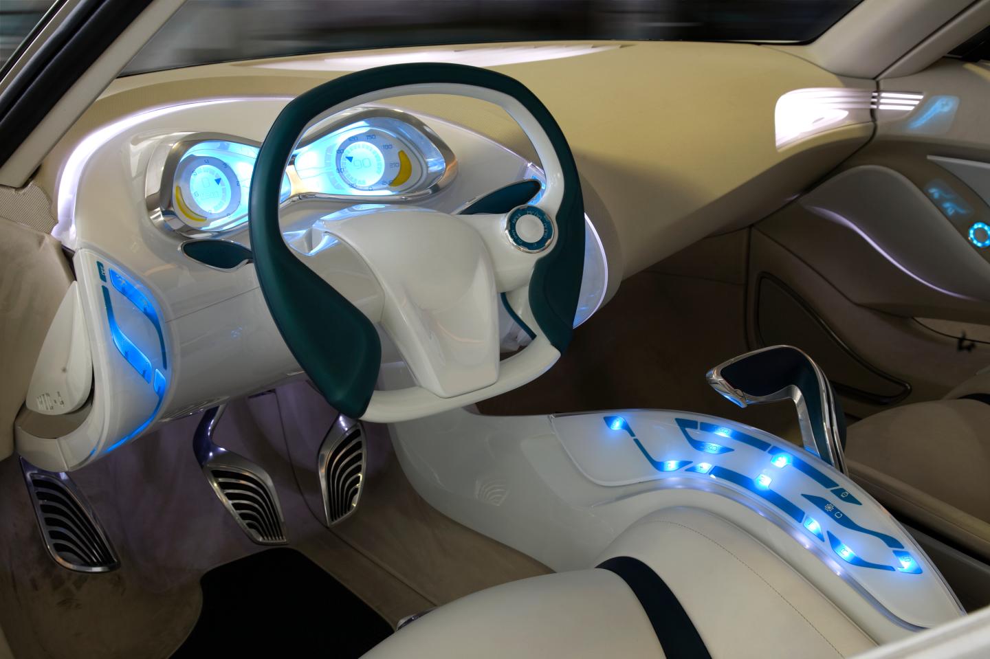 The 2007 Hyundai crossover coupe was developed in conjunction with GE Plastics and is made out of environmentally sensitive materials including a panoramic windshield made of Lexan, a type of plastic.
