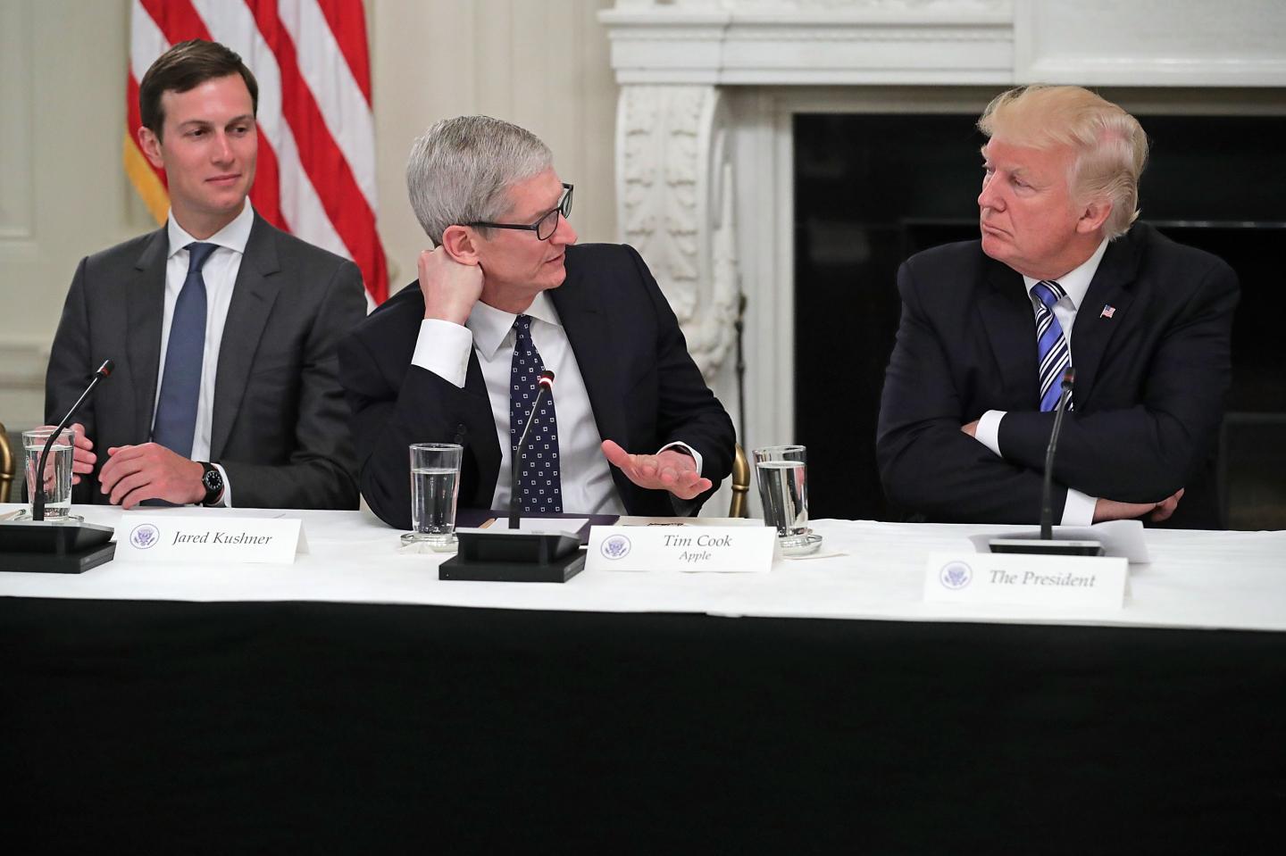 CEO members of the Business Roundtable, including Apple's Tim Cook, say the administration's policies are "causing considerable anxiety."