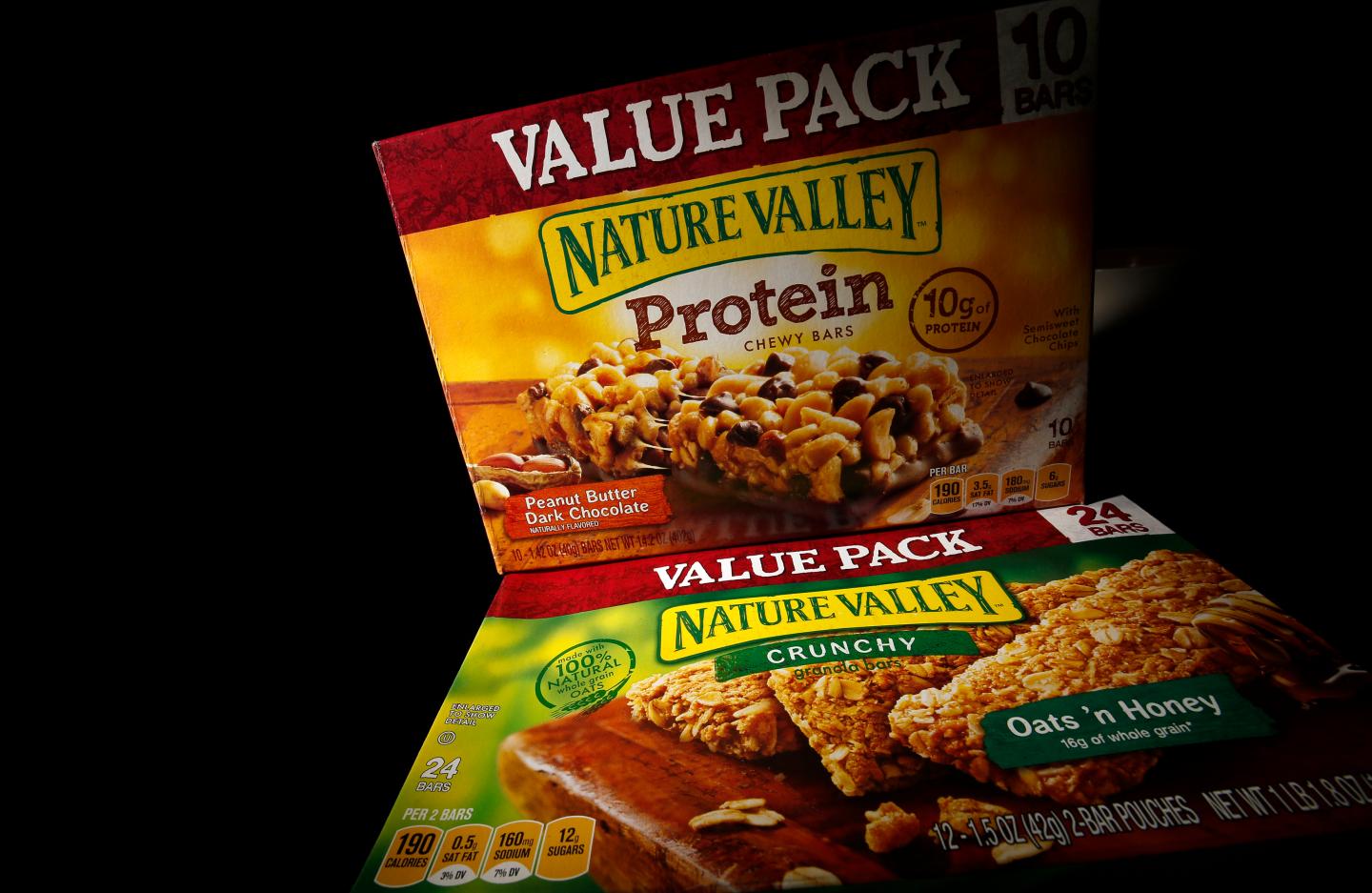Two boxes of Nature Valley bars are seen in this photo illustration in Wilmette