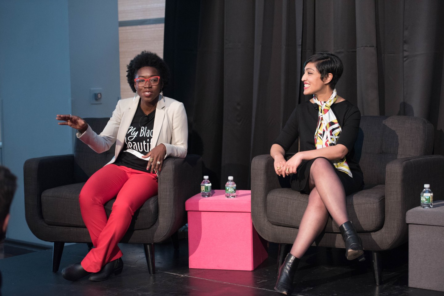 Joy Buolamwini speaks in Boston