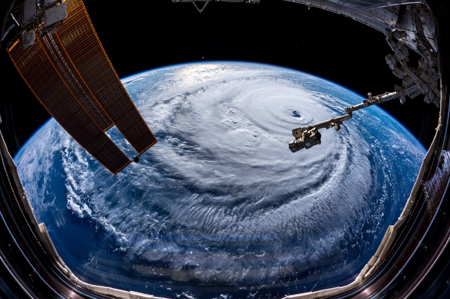 hurricane florence as seen from the international space station