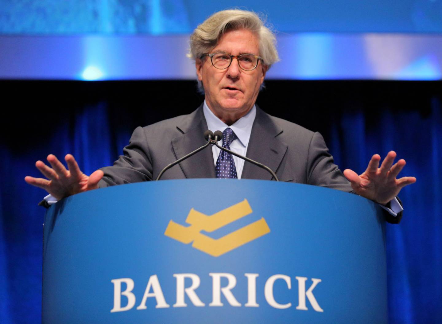 FILE PHOTO: Barrick Gold Executive Chairman John Thornton attends the company's annual shareholders meeting in Toronto