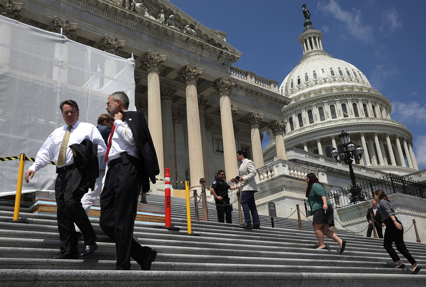 Congress Members Exit The Capitol Ahead Of Summer Recess