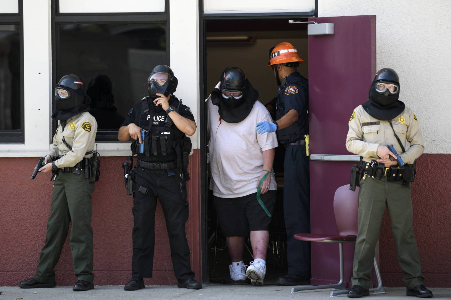 Active Shooter Drill in a Los Angeles High School