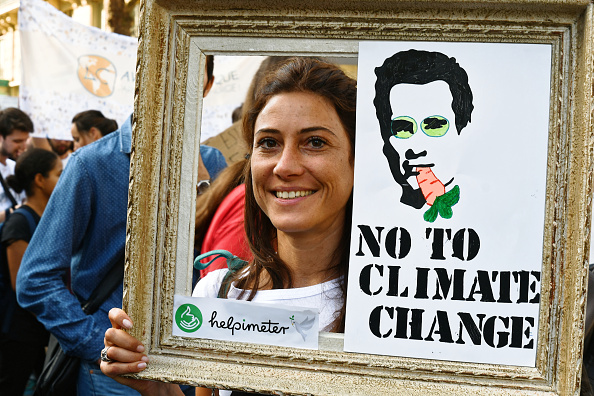 Climate change protester in Paris