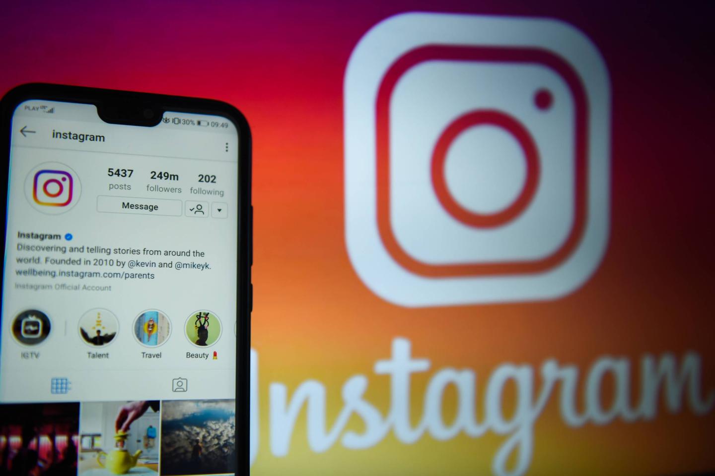 Instagram app is seen on an android mobile phone