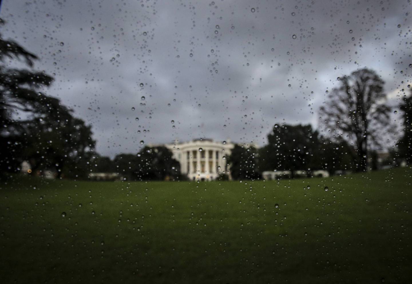 White House In The Rain