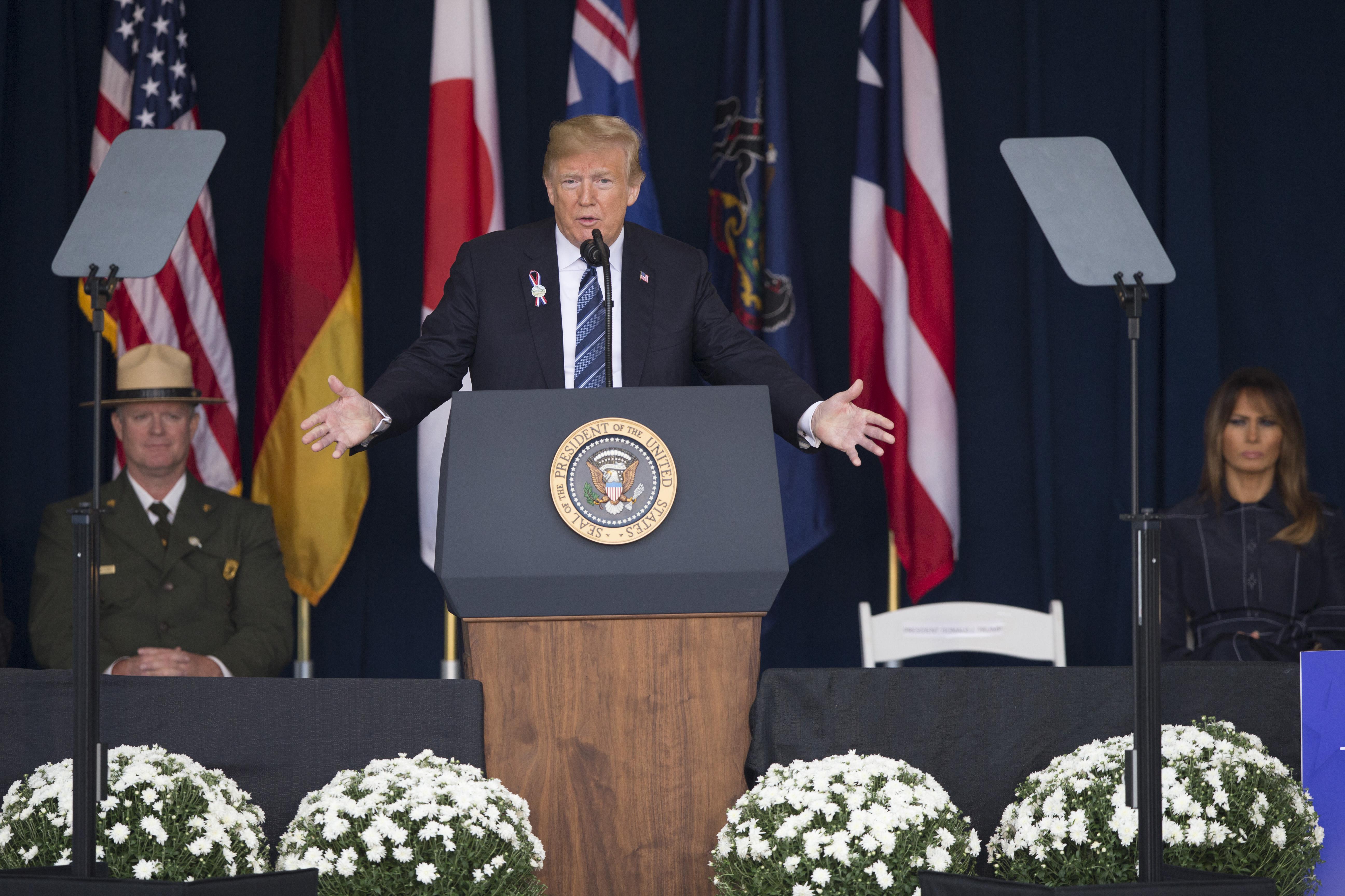 Donald Trump Attends September 11 Attacks Memorial Ceremony In Pennsylvania