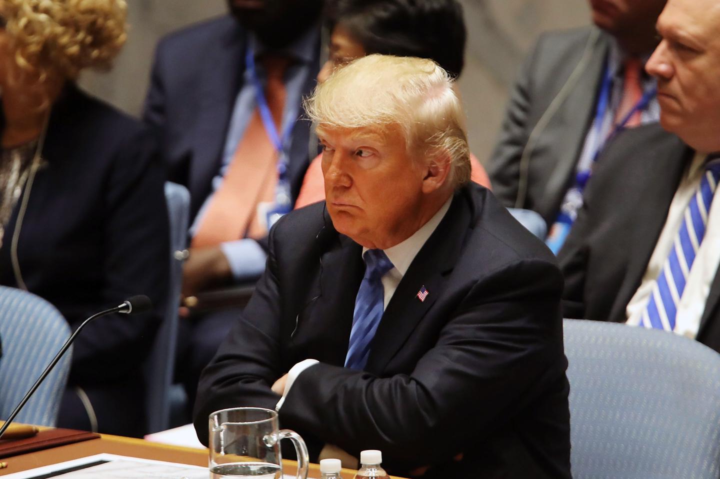 Without citing evidence, Trump accused China of interfering in the midterm elections at the UN on Wednesday. (Photo by Spencer Platt/Getty Images)