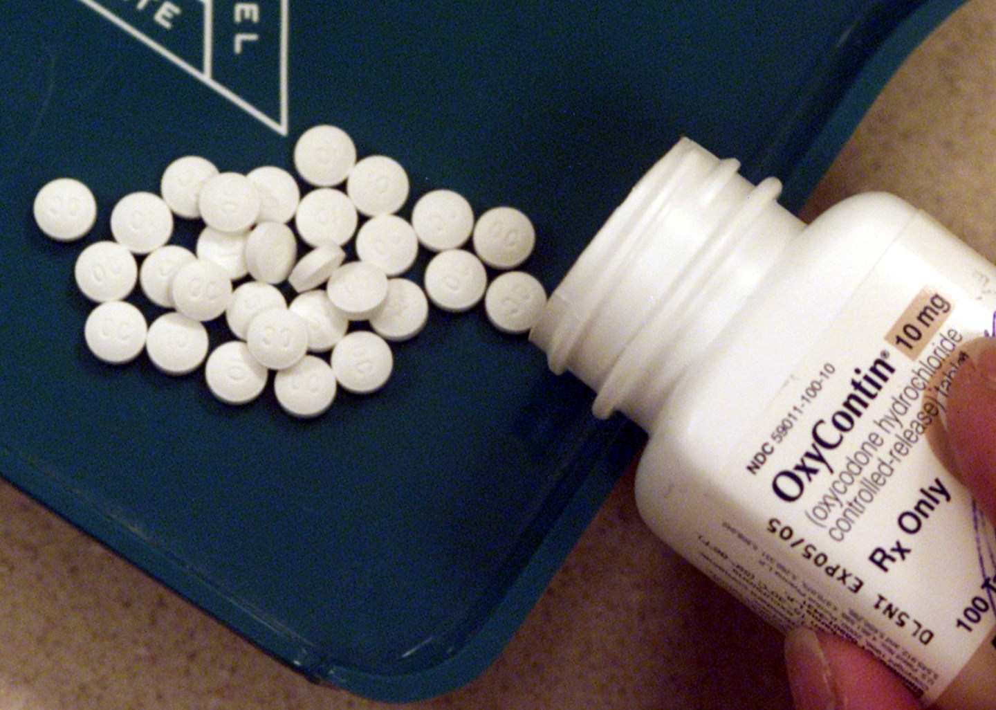Oxycontin pills. oxycodone hydrochloride. prescription only pain medication.