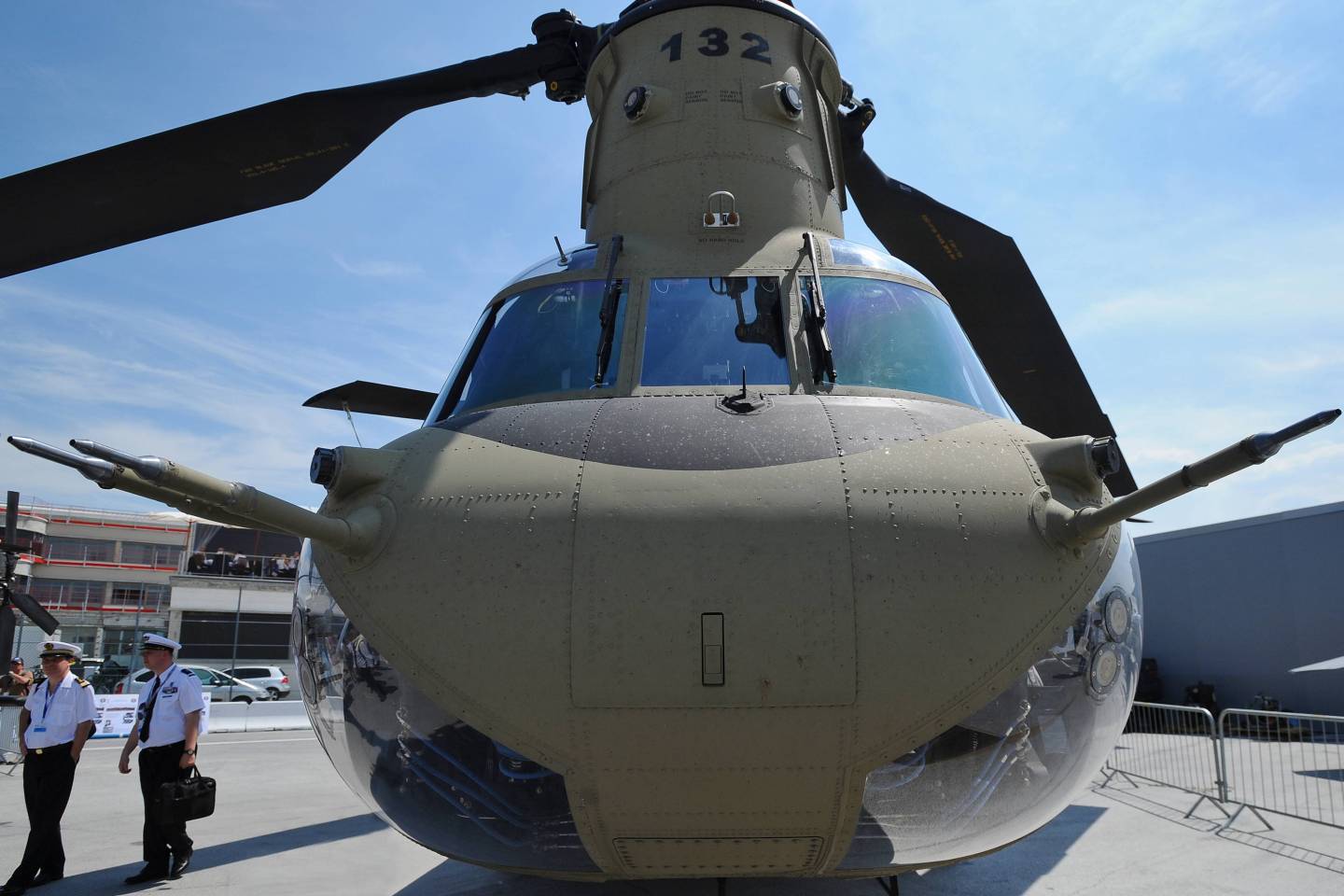 Boeing, whose Chinook helicopter is seen here, upset Lockheed Martin to win a new Air Force contract. (Photo by Frederic Stevens/Getty Images)