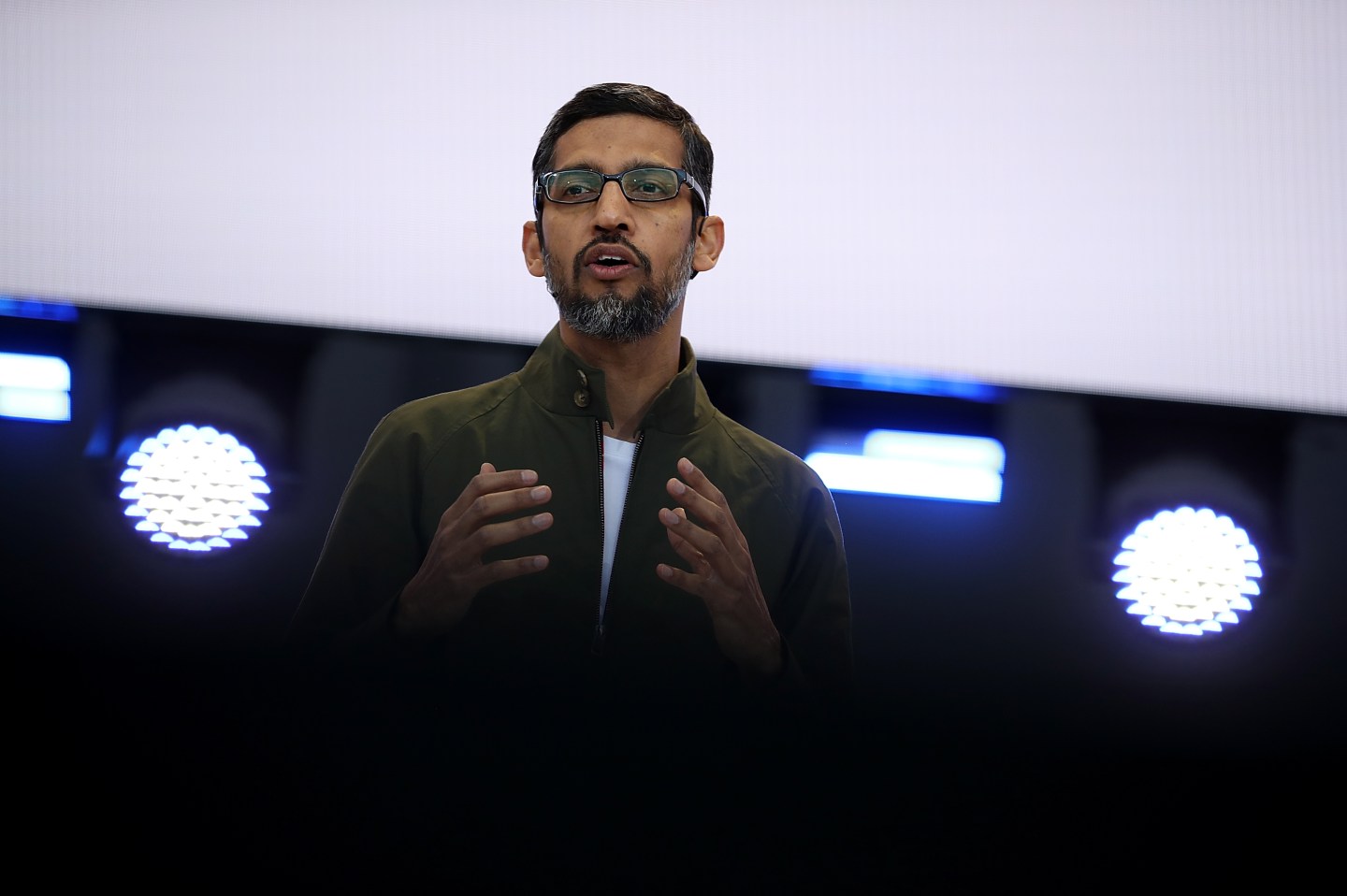 Google CEO Sundar Pichai will head to Capitol Hill on Friday. (Photo by Justin Sullivan/Getty Images)