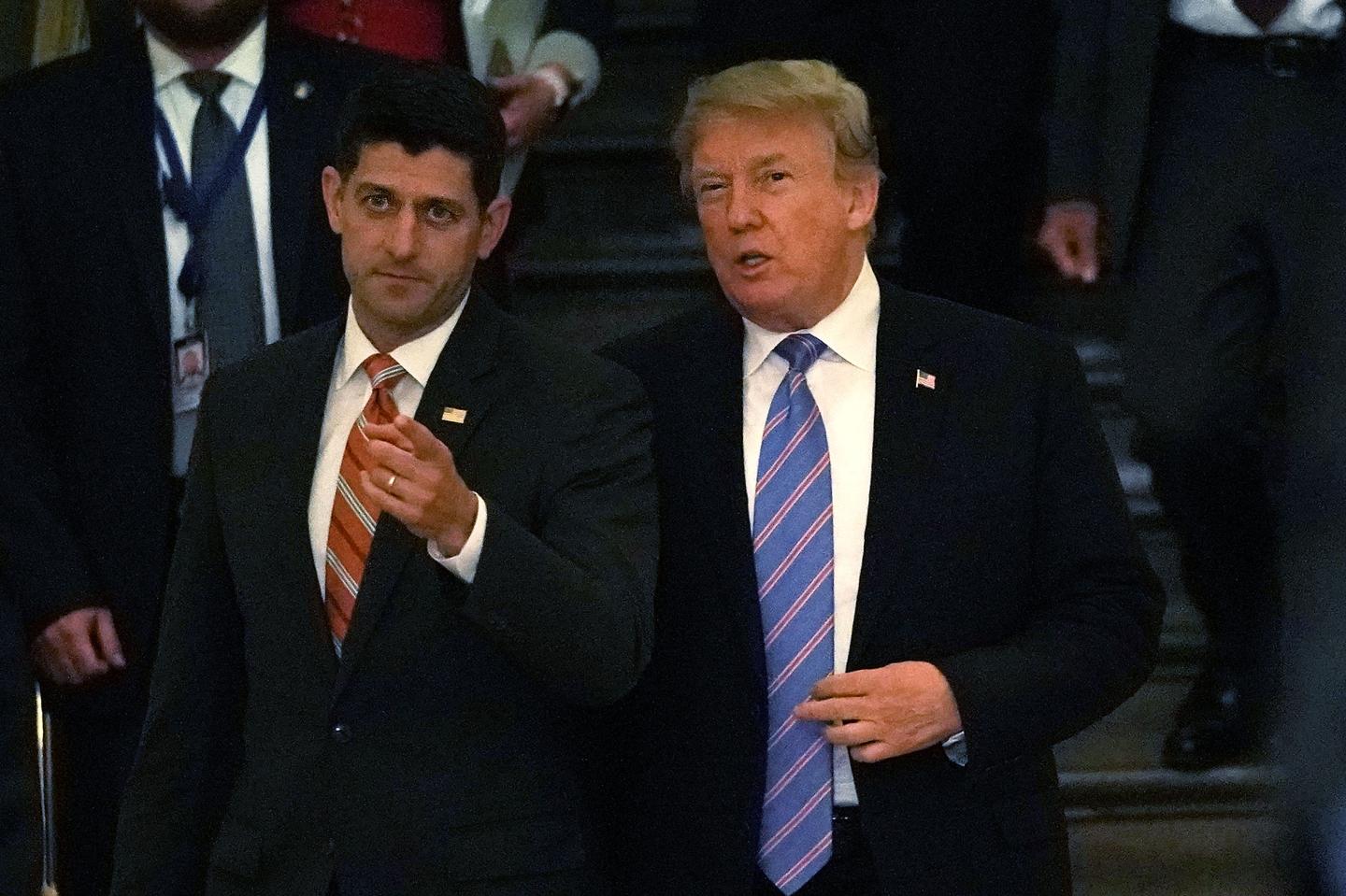President Trump Addresses The House Republican Conference Meeting On Capitol Hill