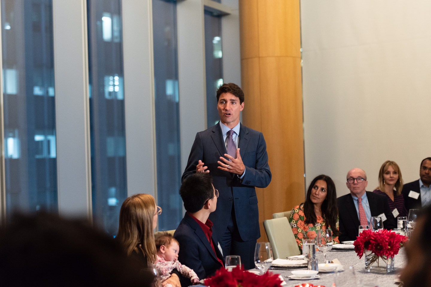 Prime Minister Justin Trudeau speaks at the Fortune Global Forum dinner in Toronto, Ontario on September 10, 2018. Hannah Yoon—Fortune Global Forum.