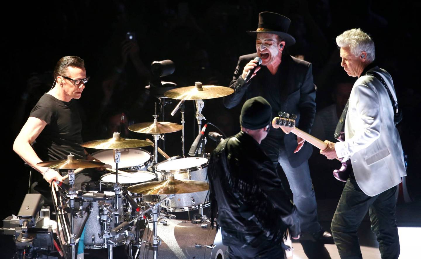 U2 performs during the band's "Experience + Innocence" tour at The Forum in Inglewood