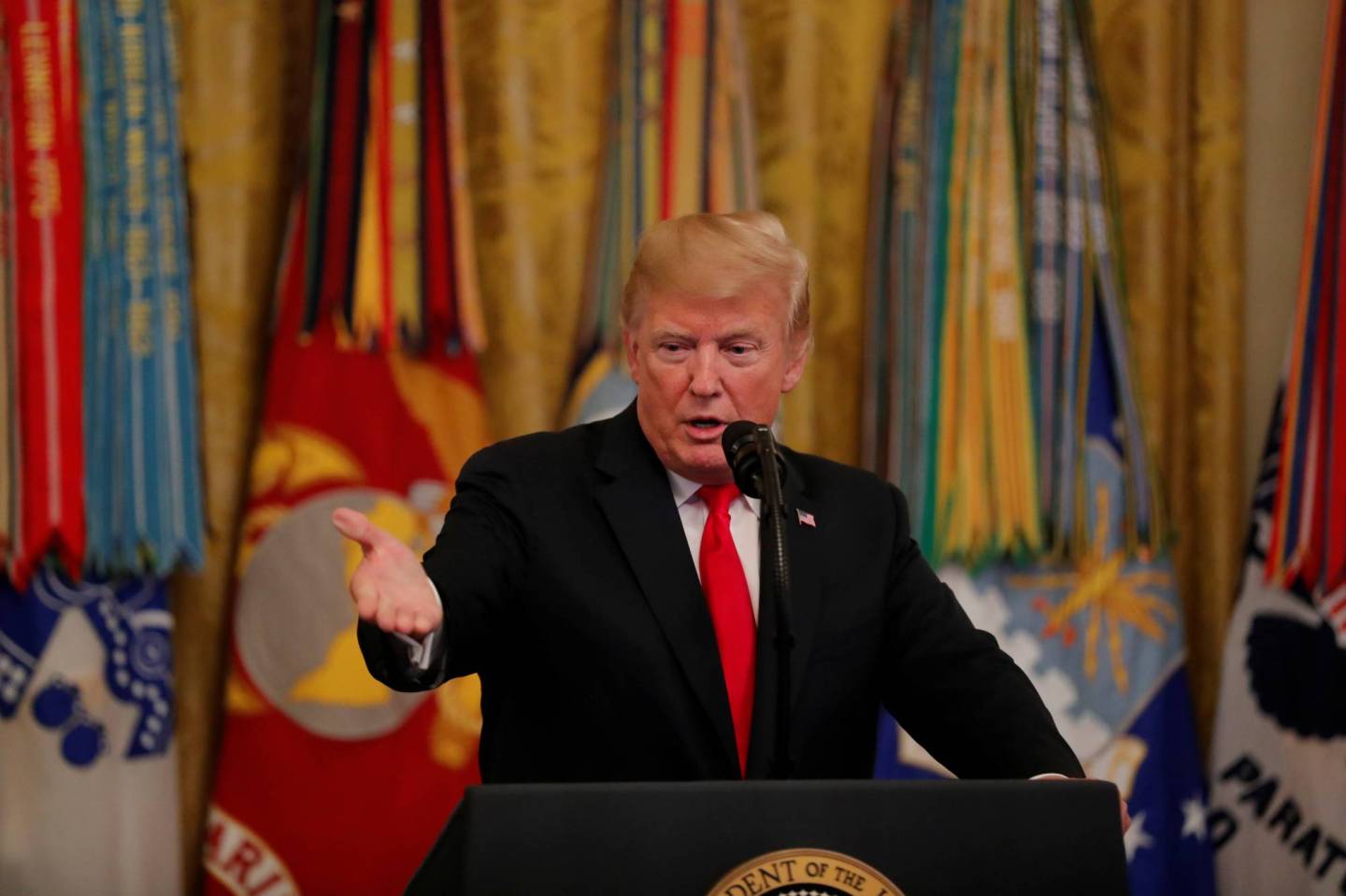 U.S. President Donald Trump hosts a White House reception for Congressional Medal of Honor recipients in Washington