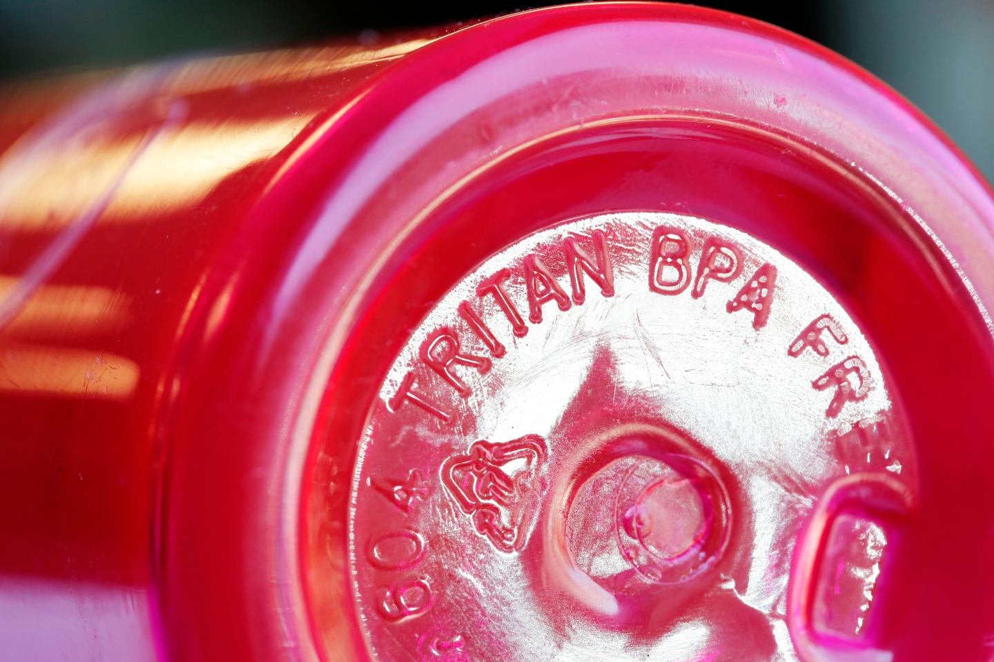 The bottom of a BPA-free Tritan water bottle is pictured in Toronto