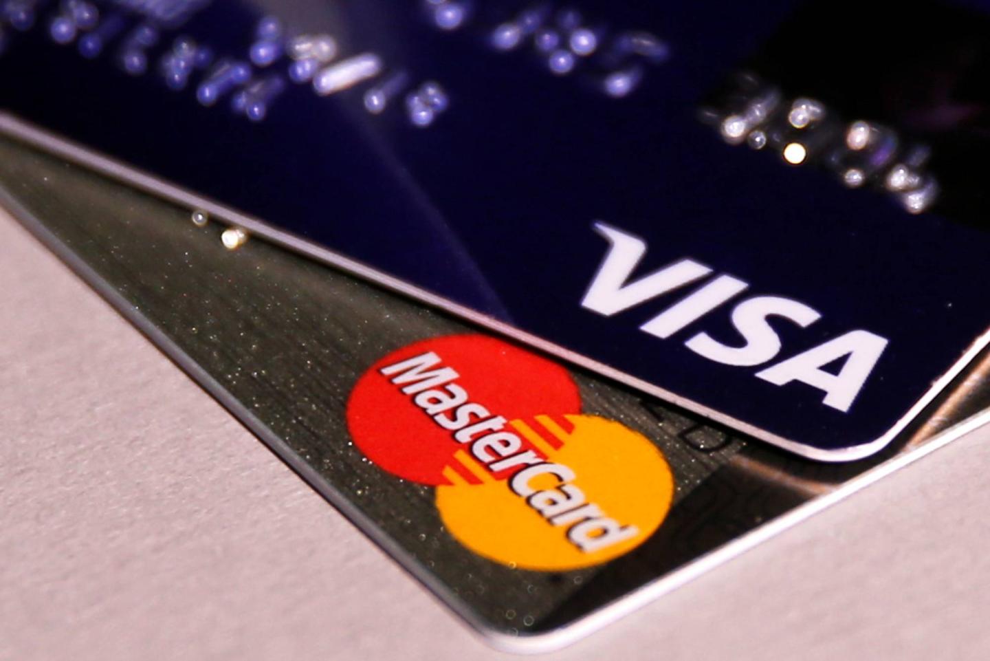 View shows credit cards