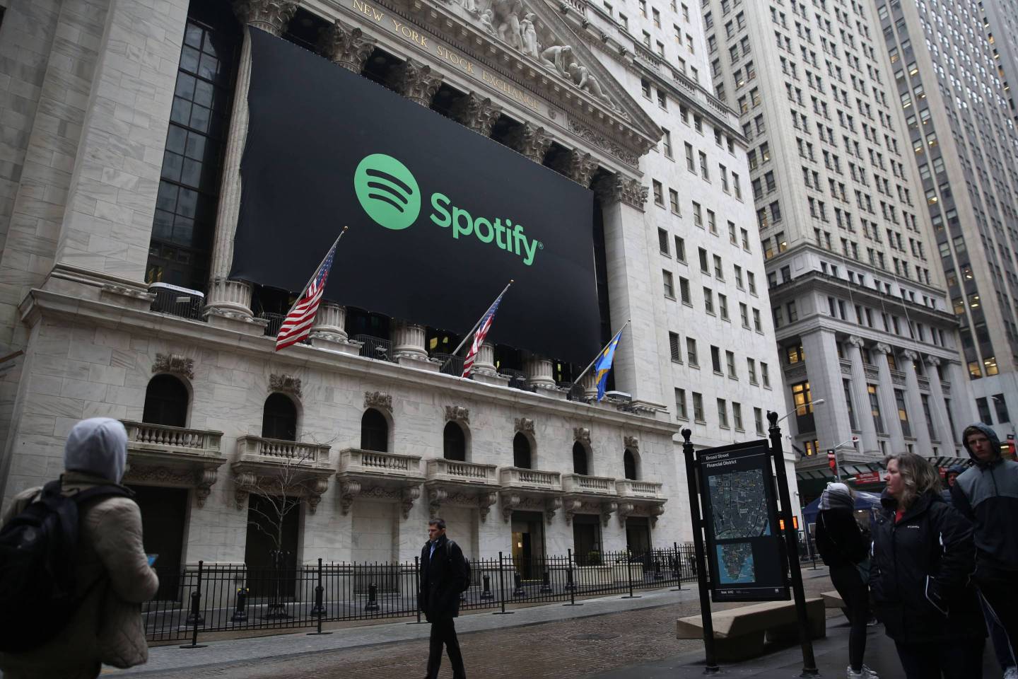 Spotify Logo on the New York Stock Exchange