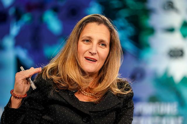 Canadian minister of foreign affairs Chrystia Freeland talked trade and human rights at the Fortune Global Forum in Toronto.