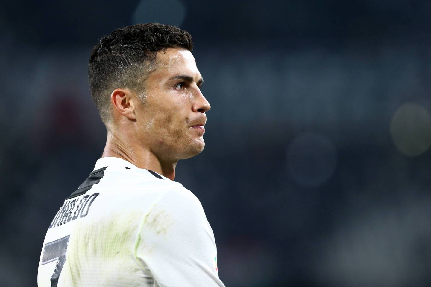 Cristiano Ronaldo of Juventus FC greet the fans at the end