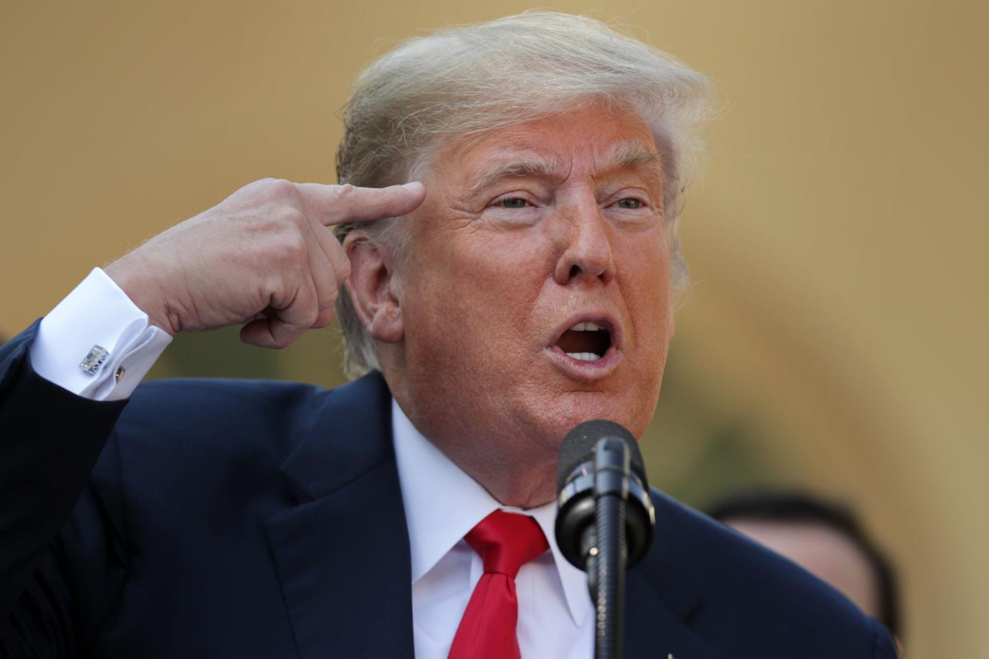 President Donald Trump speaks during a press conference on the revised U.S. trade agreement with Mexico and Canada at the White House on Oct. 1, 2018.