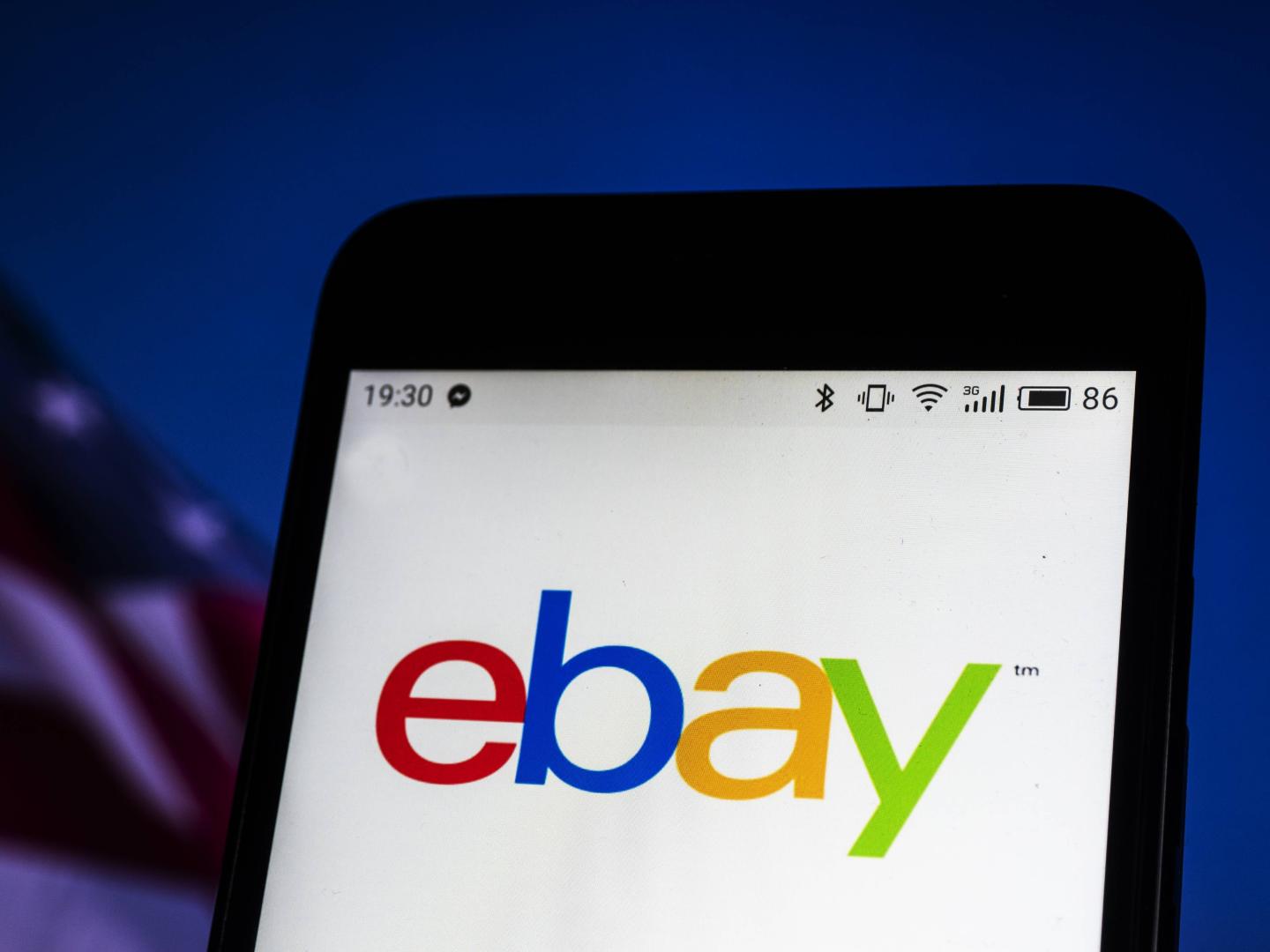 eBay company logo seen displayed on a smart phone