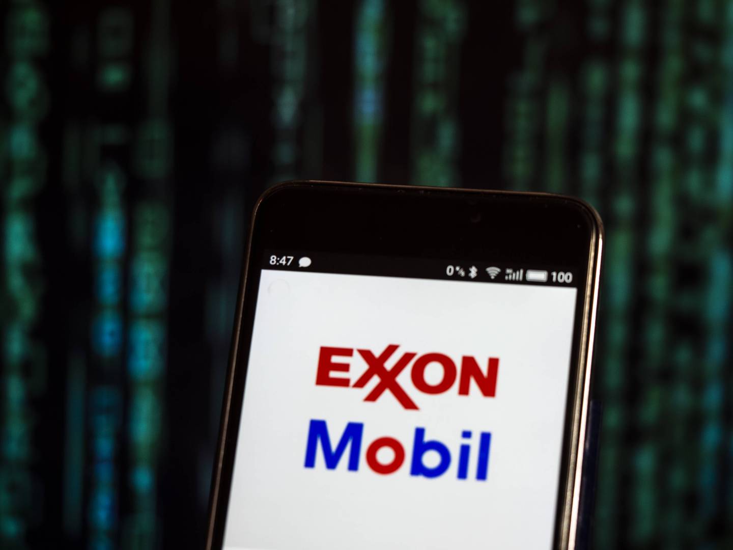 Exxon Mobil logo seen displayed on a smart phone