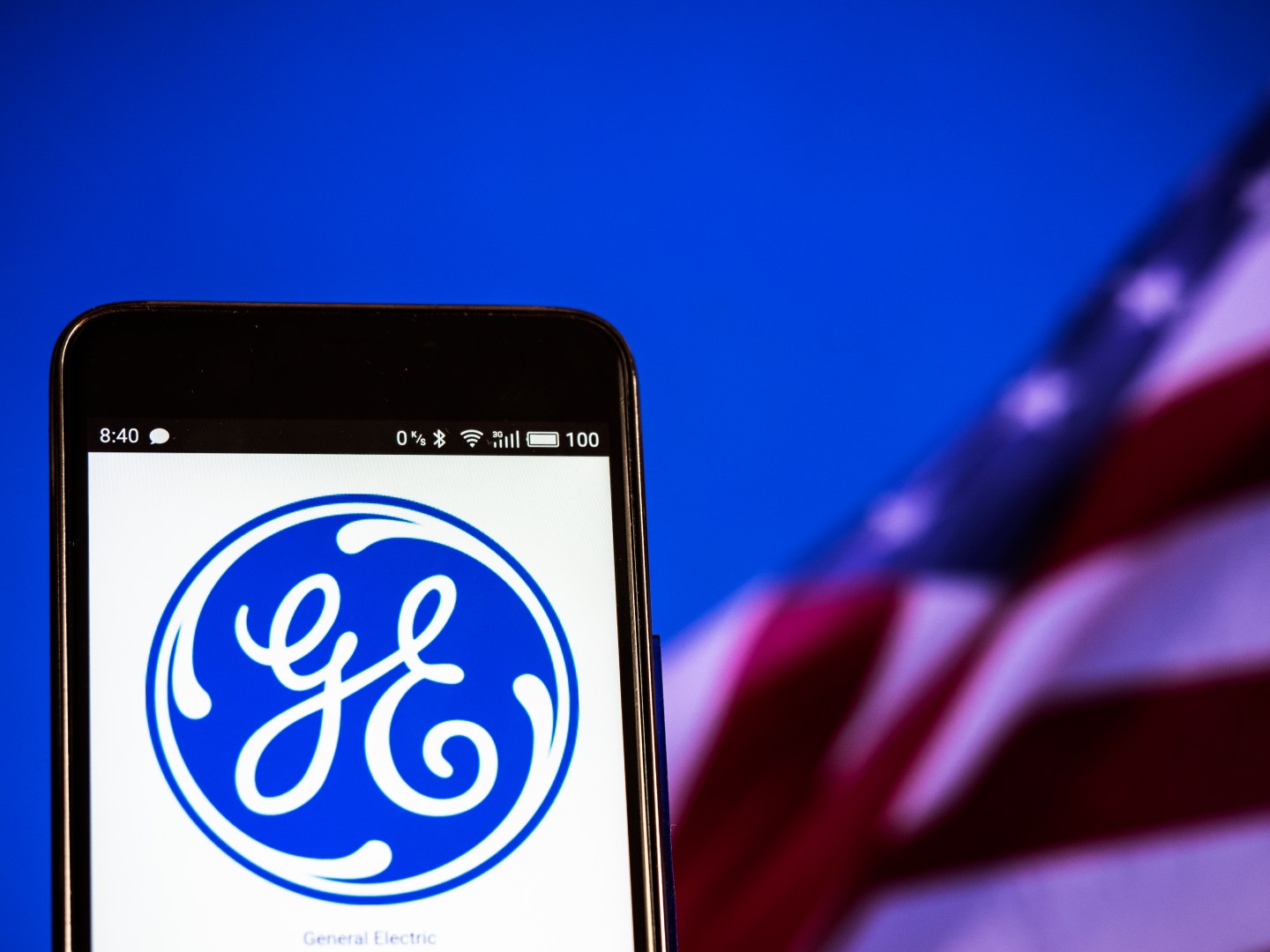 General Electric logo seen displayed on a smart phone