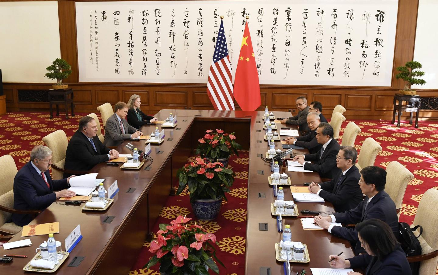 U.S. Secretary Of State Mike Pompeo Meets with Chinese Foreign Minister Wang Yi