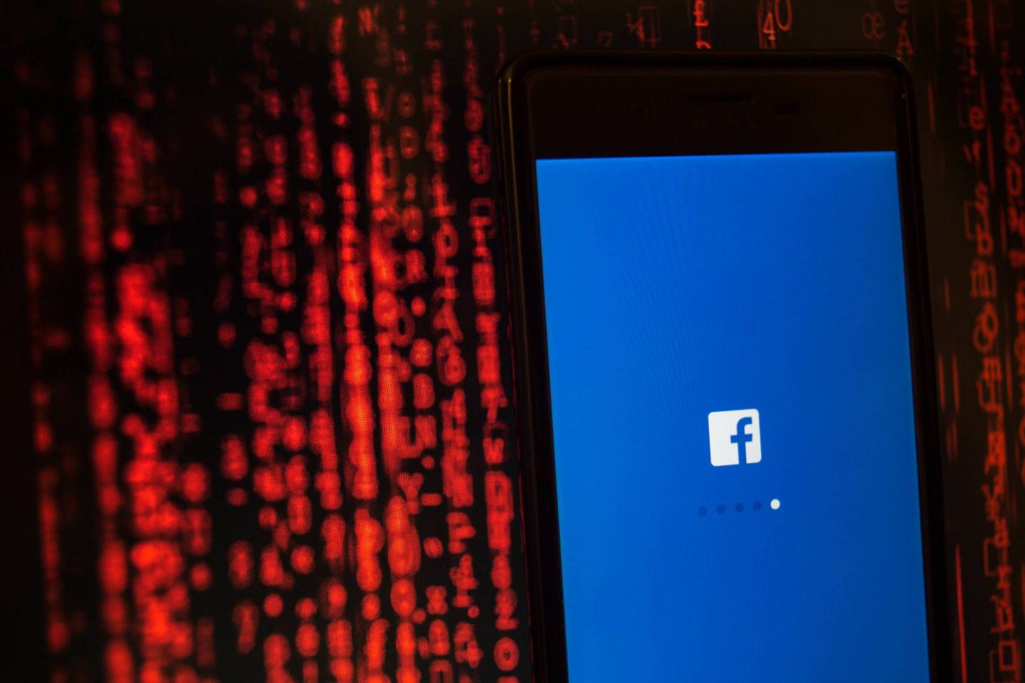 The Facebook logo seen displayed on a smartphone