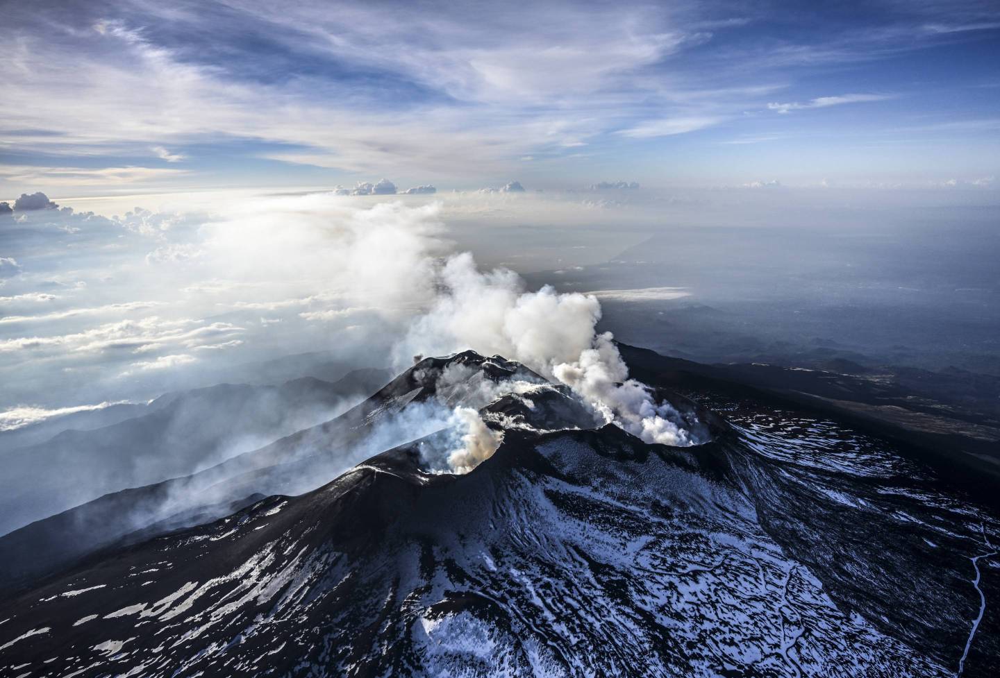 Aerial Views Of Volcano Mount Etna