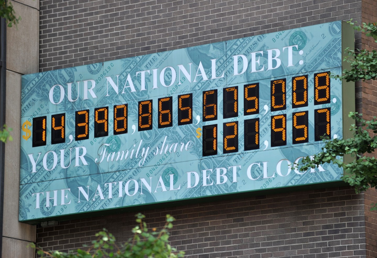 The National Debt Clock, a billboard-siz