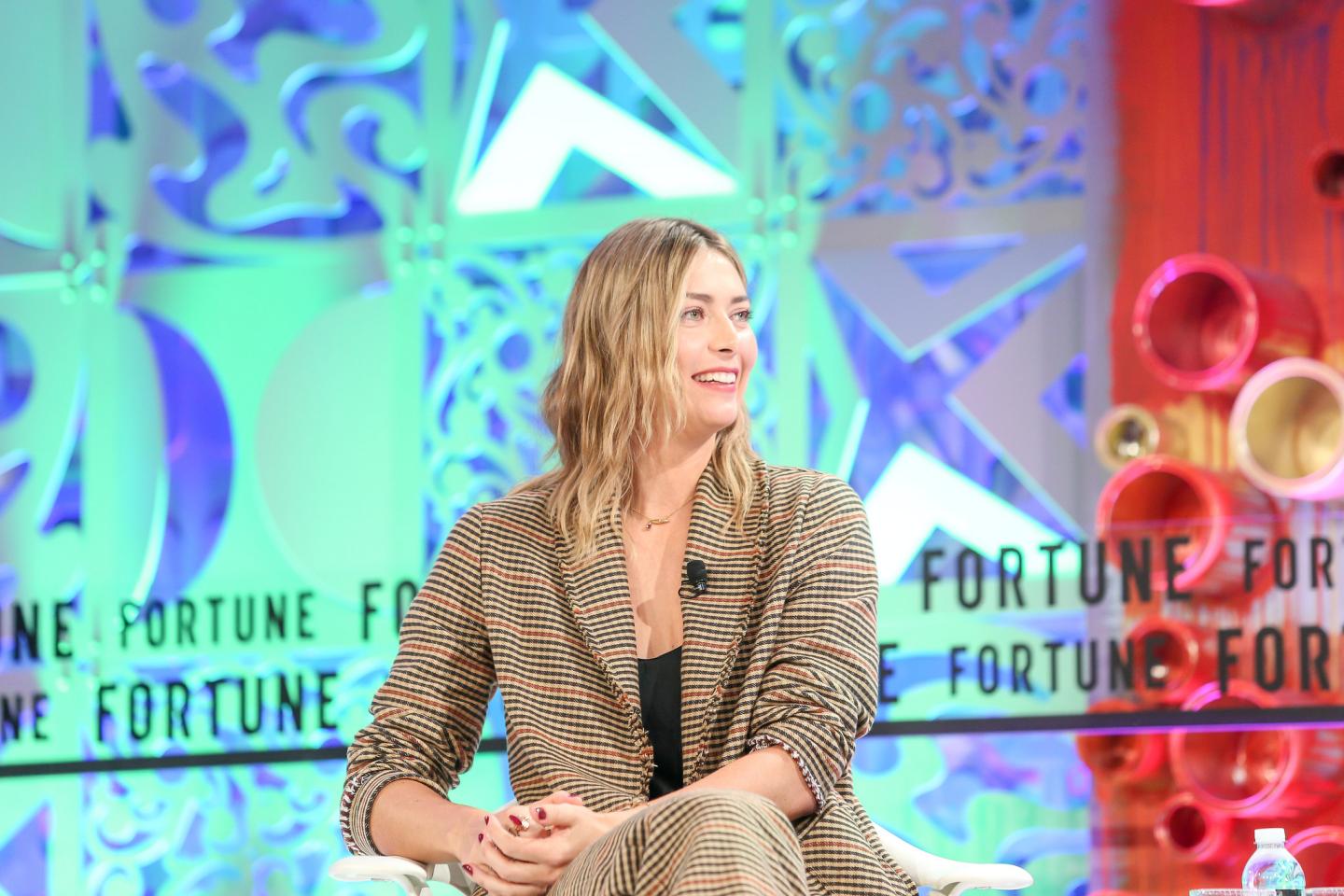 Maria Sharapova speaks at Fortune's Most Powerful Women Summit in Laguna Niguel, Calif., on Oct. 2, 2018.