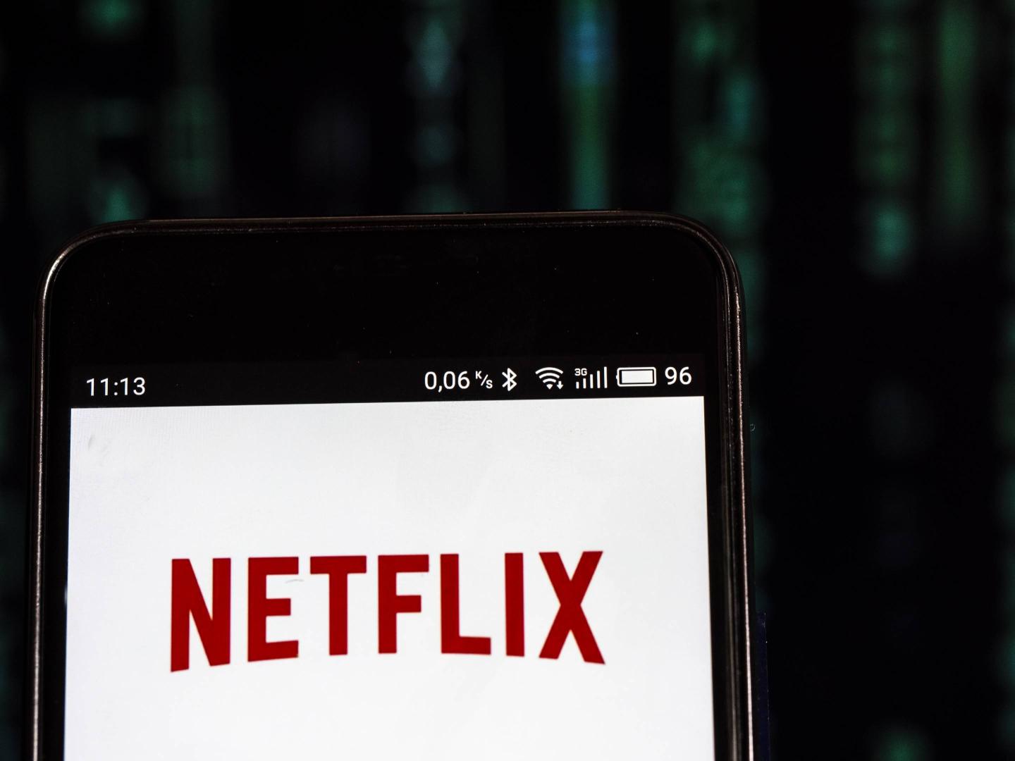 Netflix logo seen displayed on smart phone. Netflix, Inc. is