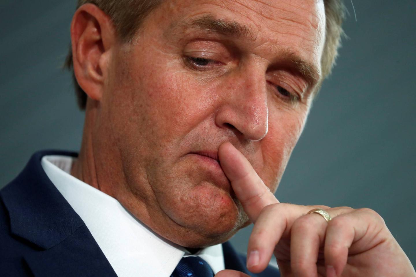 Flake speaks during a discussion on Democracy in Washington