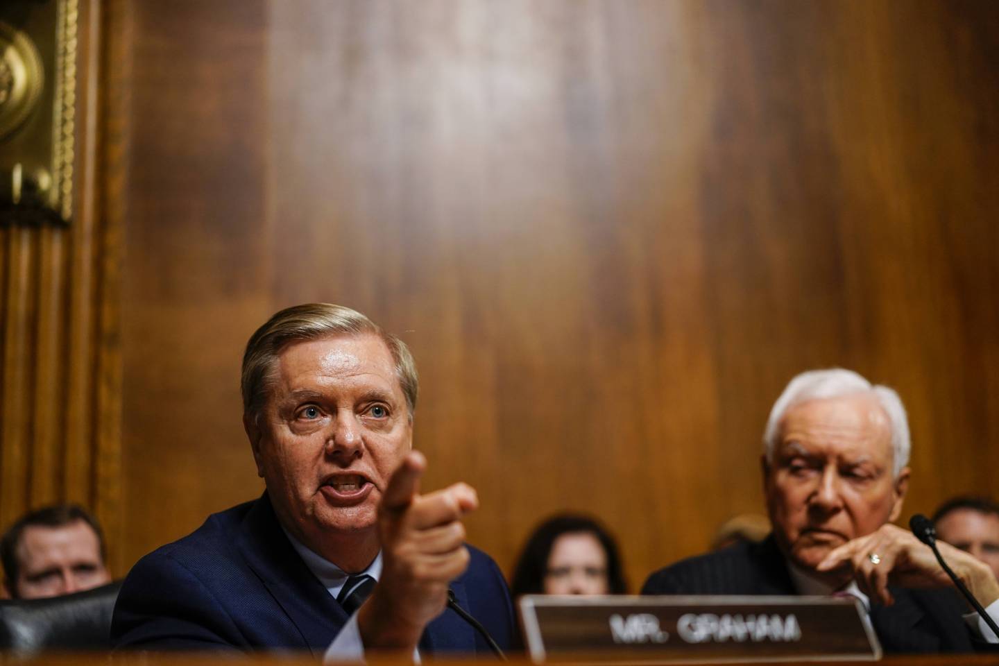 Sen. Lindsey Graham, R-S.C., is animated in comments during a hearing with Judge Brett Kavanaugh on Sept. 27, 2018, on Capitol Hill.