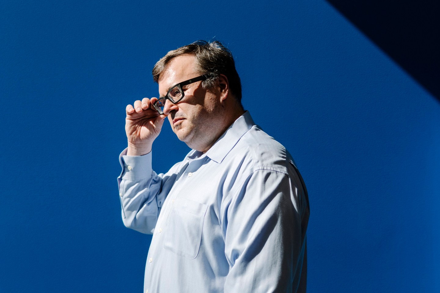 Reid Hoffman, who founded LinkedIn, at the company's offices in Sunnyvale, Calif.