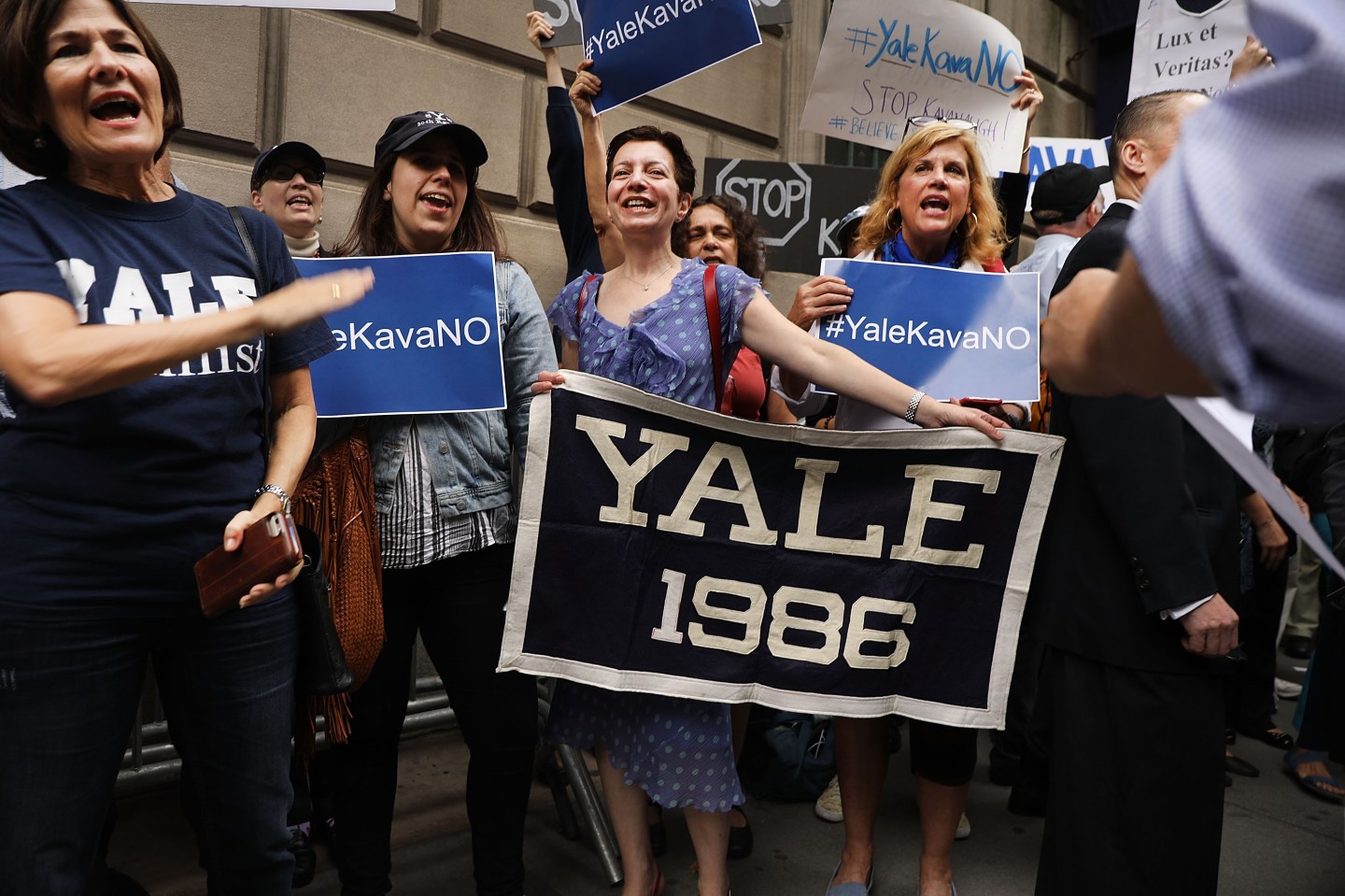 Protestors Rally Against Brett Kavanaugh Nomination Outside Yale Club In NYC