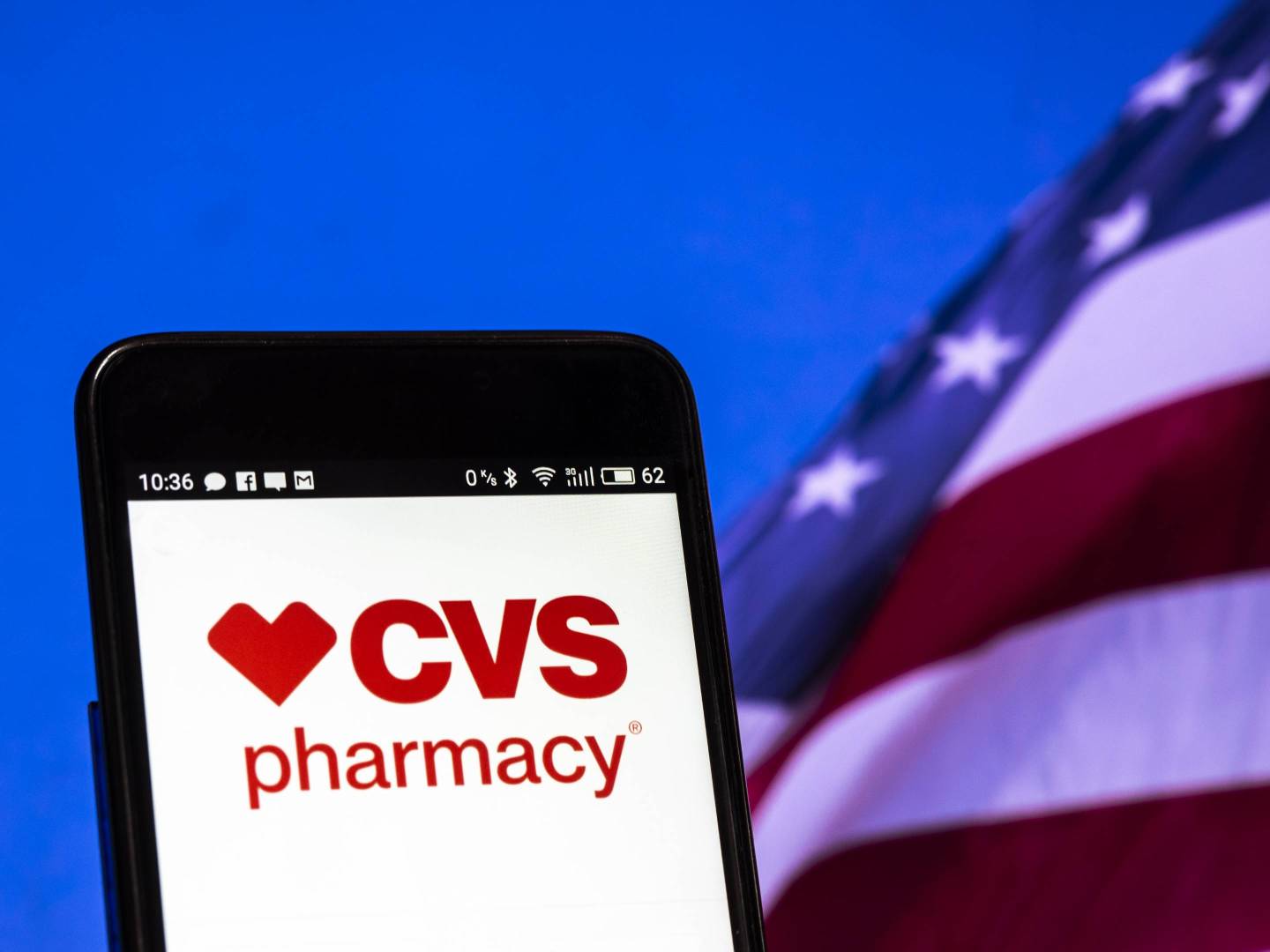 CVS Pharmacy logo seen displayed on a smart phone