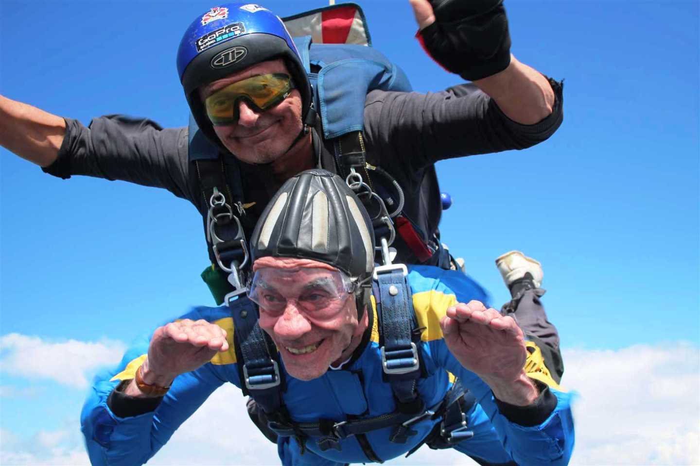 Elly Gotz skydives to celebrate Canada's 150th anniversary.