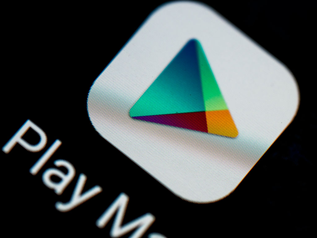 Google Play logo seen displayed on a smart phone