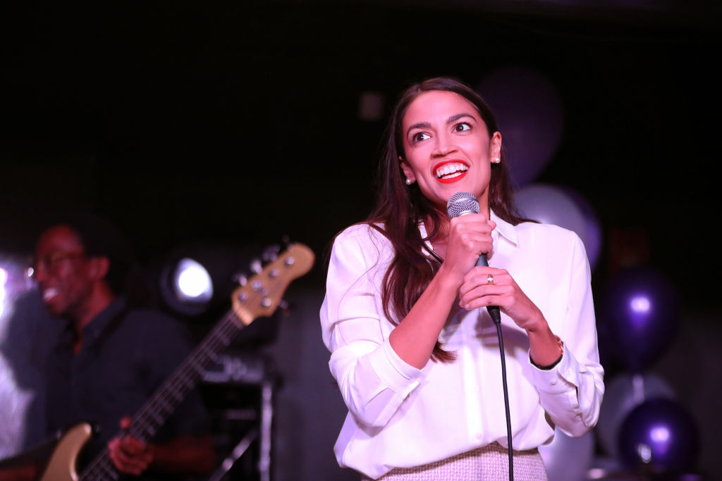Democratic Congressional Candidate In New York Alexandria Ocasio-Cortez Attends Election Night Party