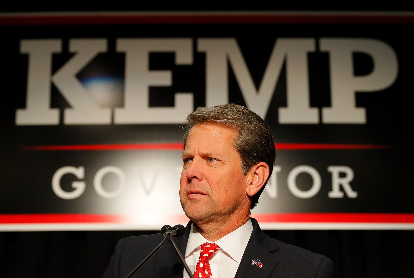 Republican Candidate For Governor Brian Kemp Attends Election Night Event In Athens, Georgia