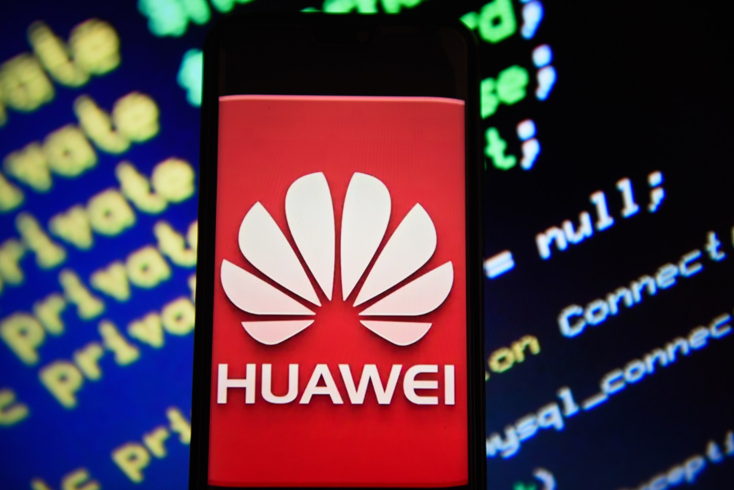 Huawei logo is seen on an android mobile phone